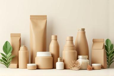 Eco-friendly packaging materials like cardboard and glass jars